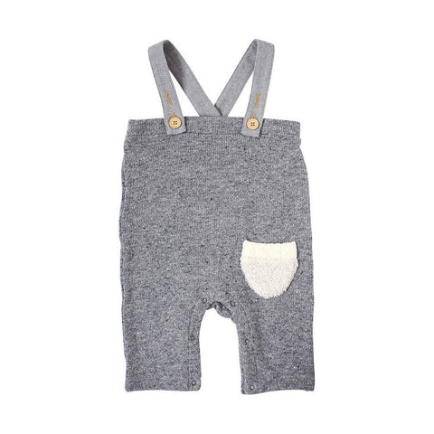 Hoppetta Knit Salopette Gray 80~90cm | Little Baby.