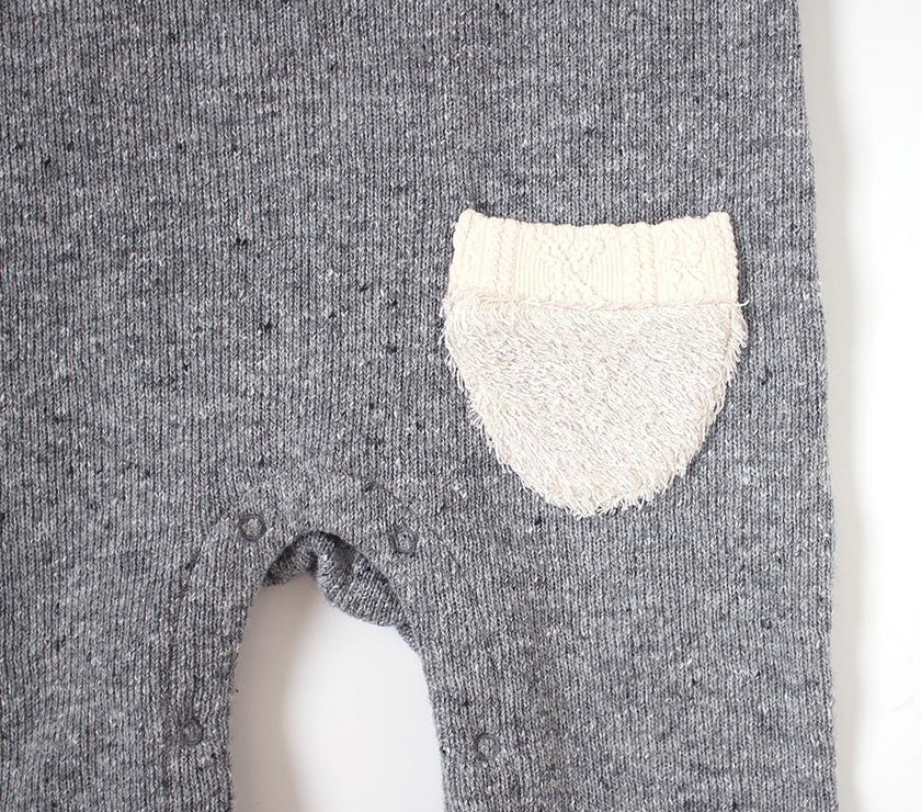 Hoppetta Knit Salopette Gray 80~90cm | Little Baby.