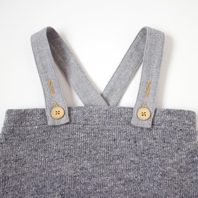 Hoppetta Knit Salopette Gray 80~90cm | Little Baby.