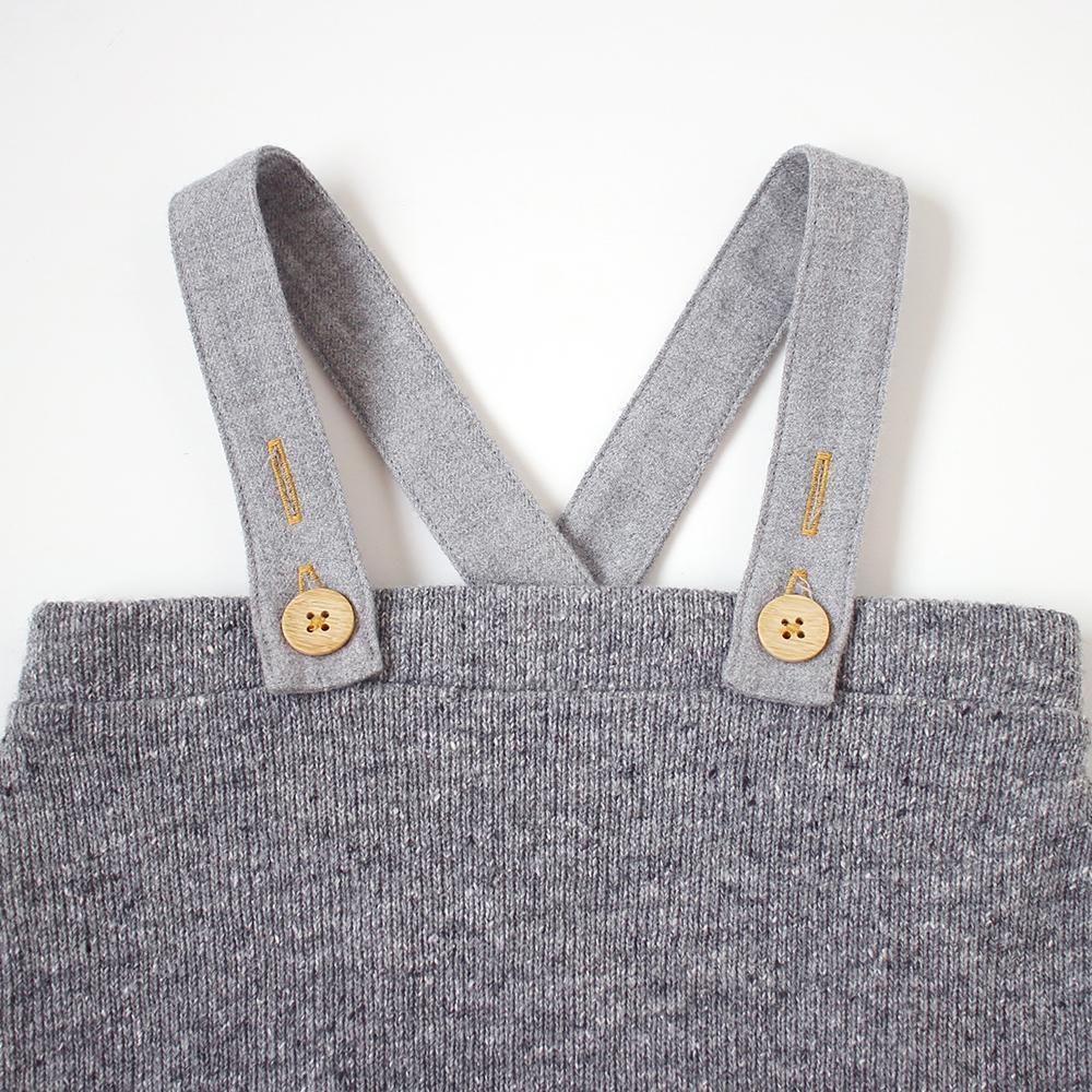 Hoppetta Knit Salopette Gray 80~90cm | Little Baby.
