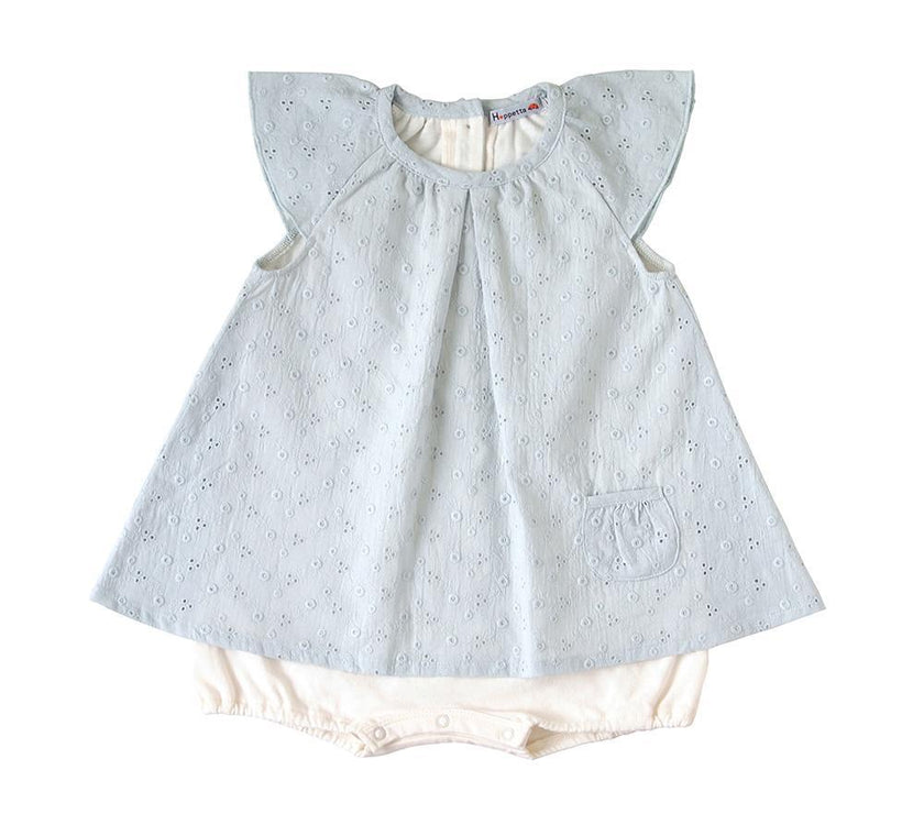 Hoppetta Layered Dress - Blue Saxophone 80 cm | Little Baby.