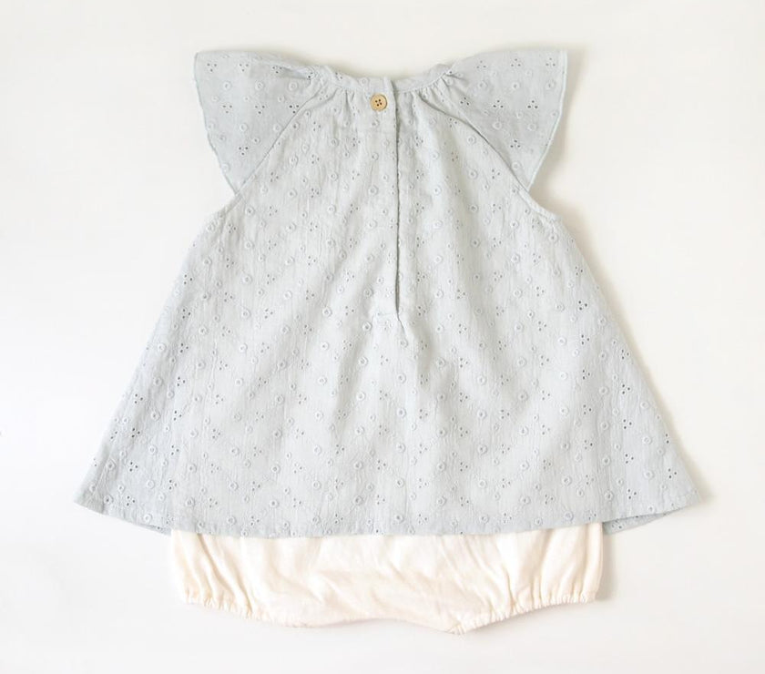 Hoppetta Layered Dress - Blue Saxophone 80 cm | Little Baby.