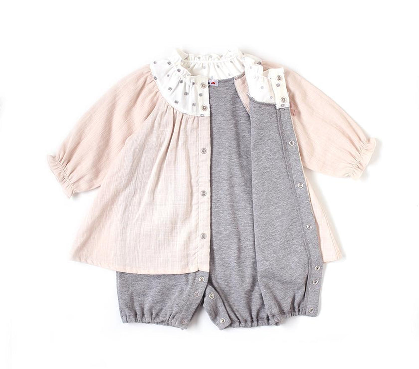 Hoppetta Tunic Coverall Water Polka - Pink (Web Shop Exclusive) | Little Baby.