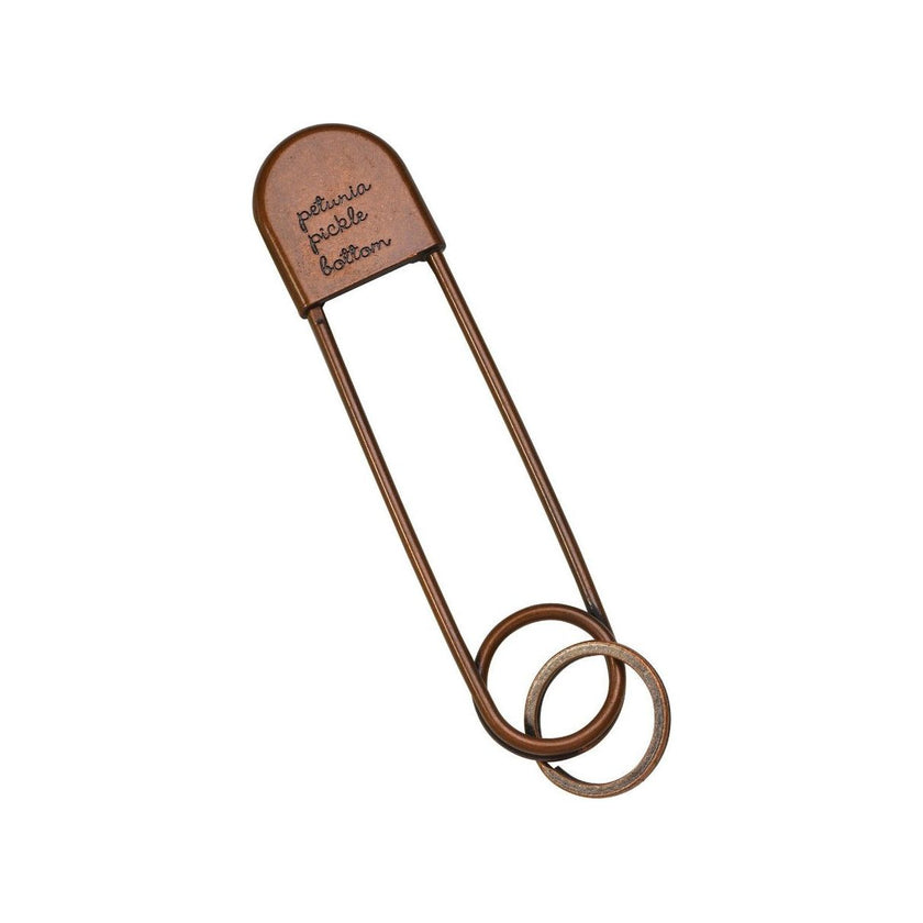 Petunia Pickle Bottom Safety Pin Keychain in Antique Copper | Little Baby.