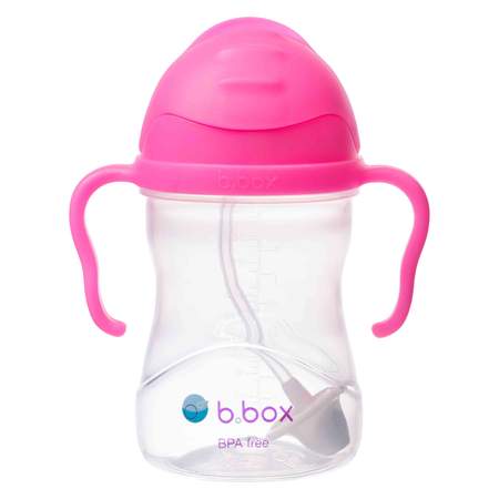 B.Box Sippy Cup Neon - Pink Pomegranate (NEW Upgraded 2019) | Little Baby.