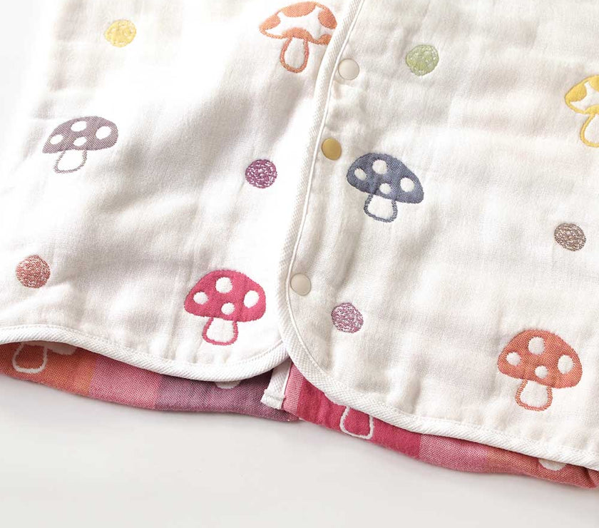 Hoppetta Champignon 6 Layer Gauze 3 way Sleeping Vest | Little Baby.