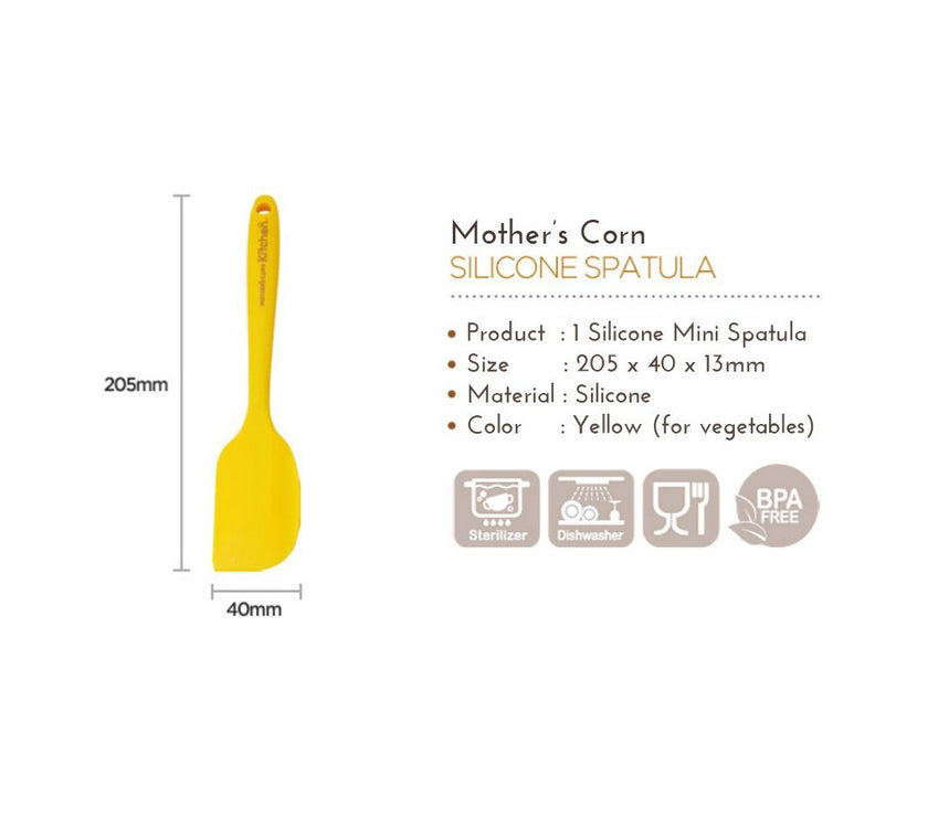 Mother's Corn Silicone Mini Spatula Yellow | Little Baby.