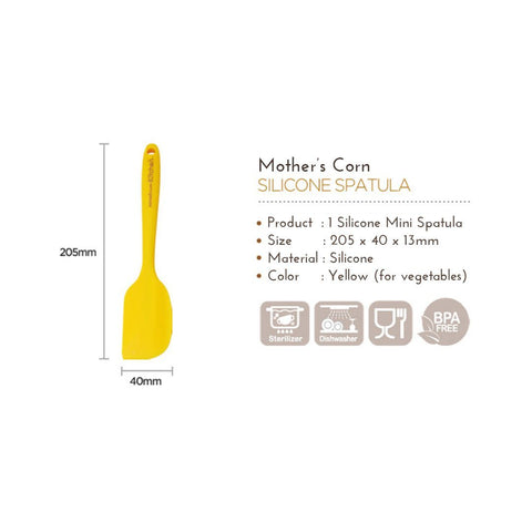 Mother's Corn Silicone Mini Spatula Yellow | Little Baby.