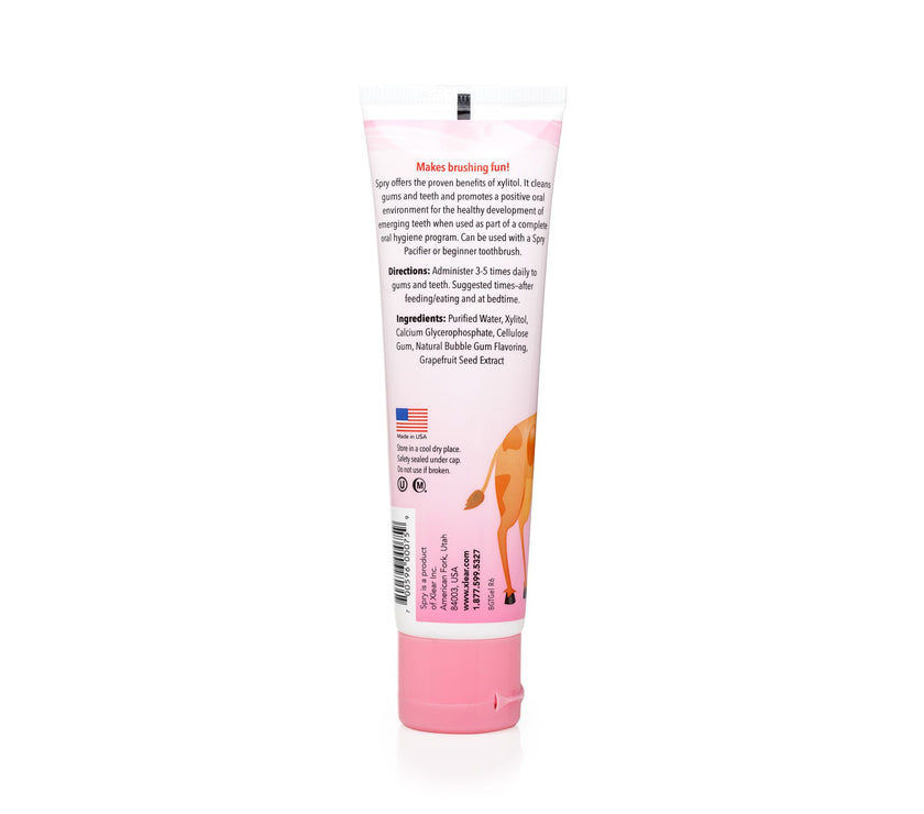 Spry Kid's Fluoride-Free Tooth Gel with Xylitol - Strawberry Banana Flavour 60ml | Little Baby.