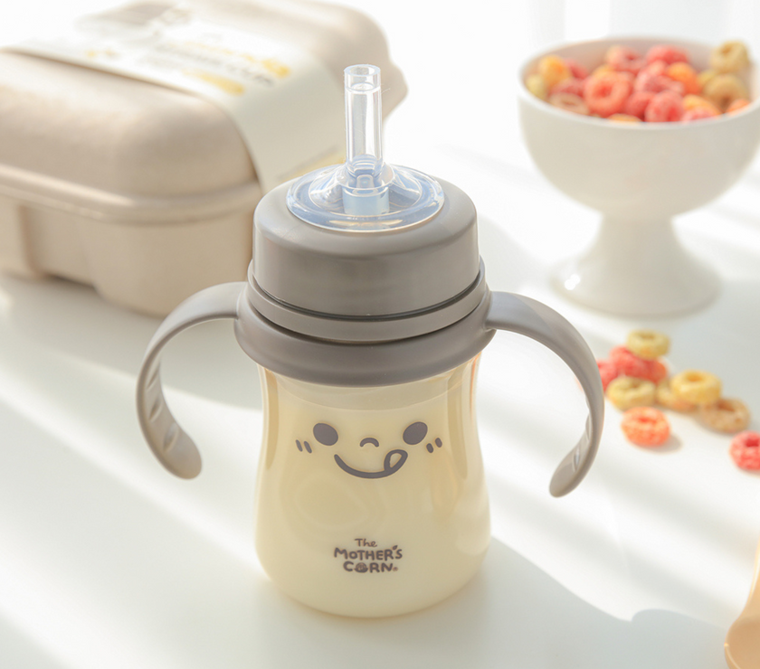 Mother's Corn Jaranda Straw Cup 200ml and Bottle Brush + Free feeding spoon
