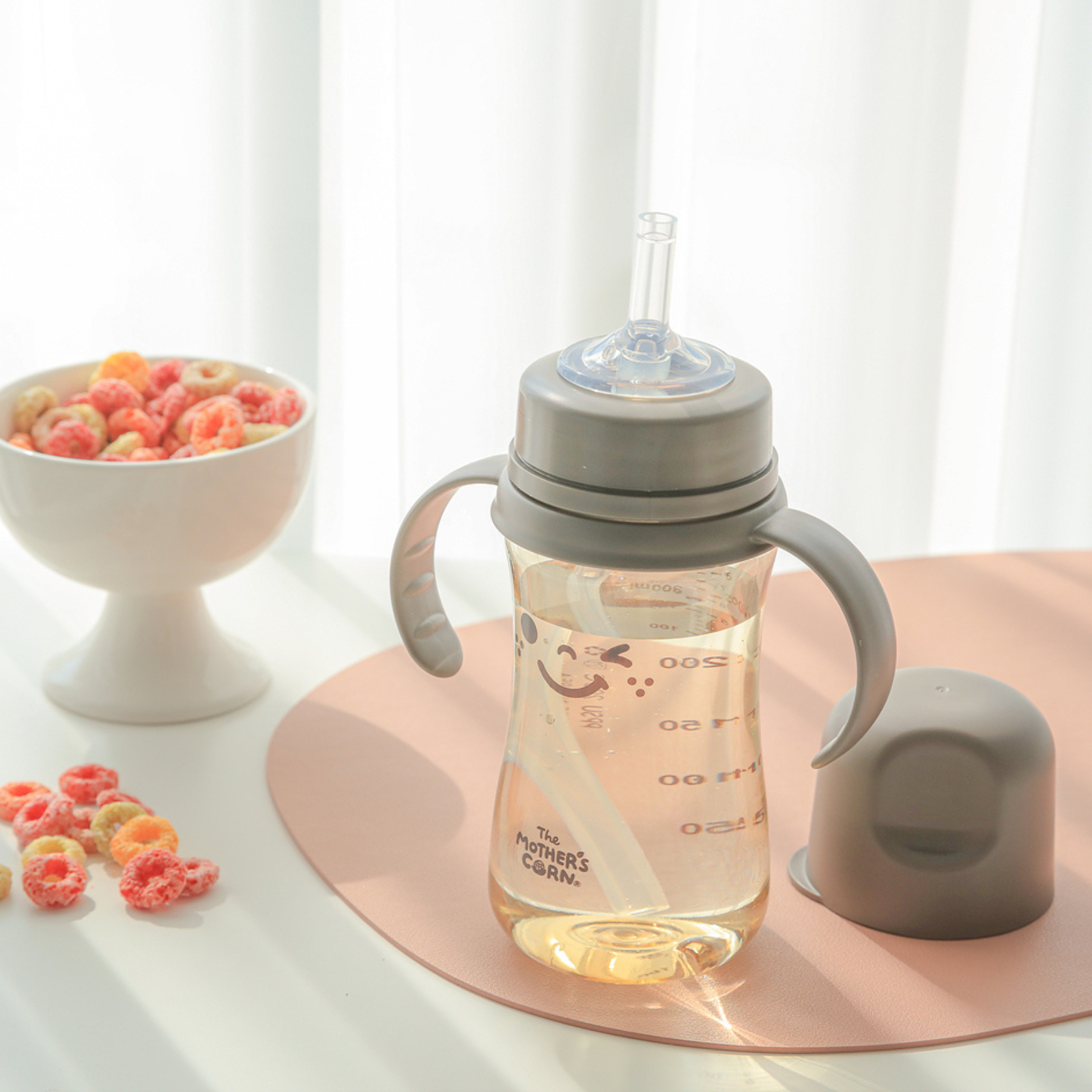 Mother's Corn Jaranda Straw Cup 200ml and Bottle Brush + Free feeding spoon-3