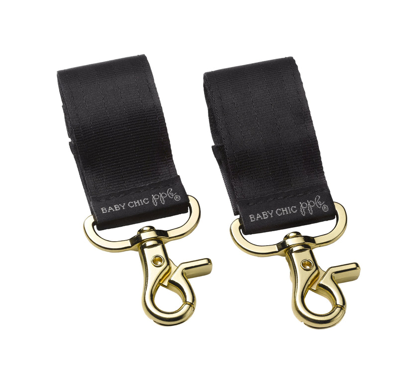 Petunia Pickle Bottom Valet Stroller Clips in Gold/Black | Little Baby.