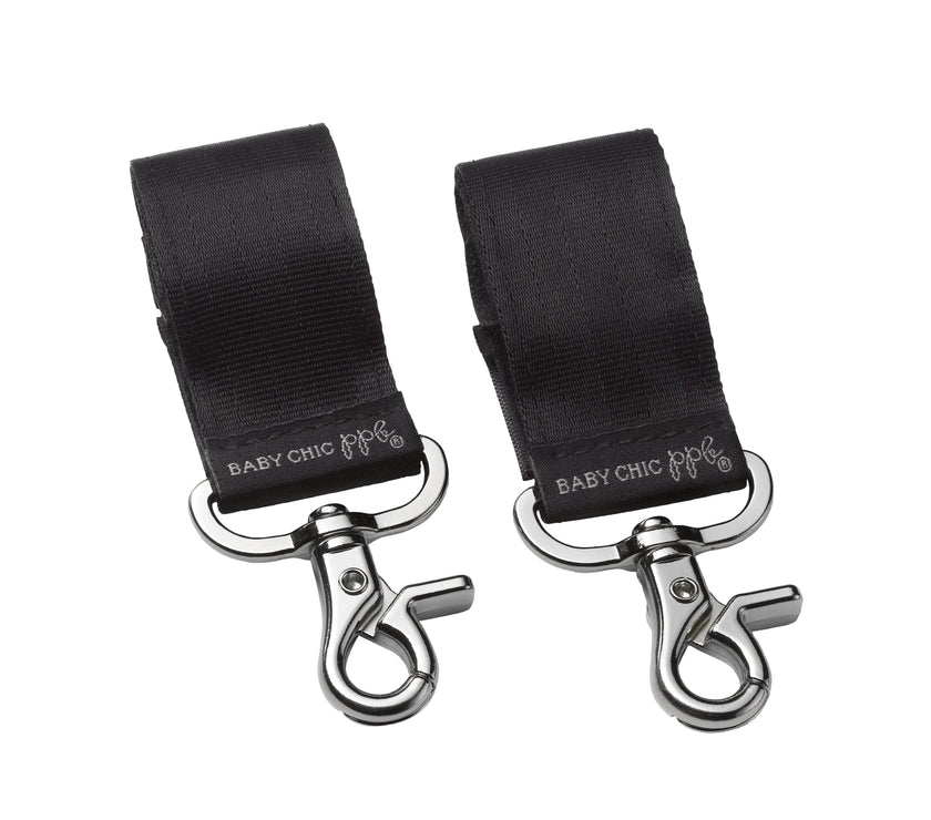 Petunia Pickle Bottom Valet Stroller Clips in Silver/Black | Little Baby.