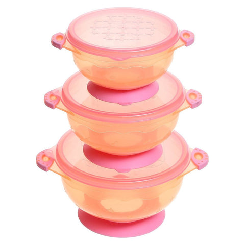Suction Bowl 3PK Pink | Little Baby.