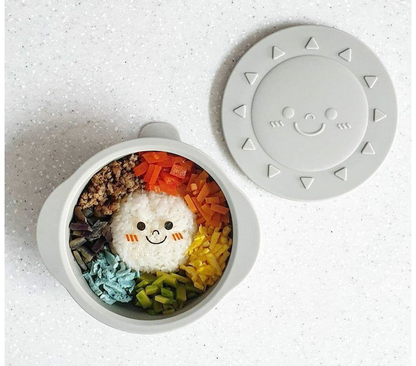 Mother's Corn Sunny Silicone Suction Bowl with Lid (Choose A Color) | Little Baby.