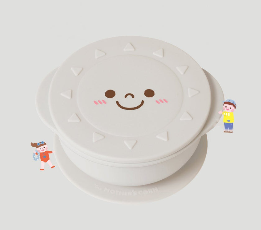 Mother's Corn Sunny Silicone Suction Bowl with Lid (Choose A Color) | Little Baby.