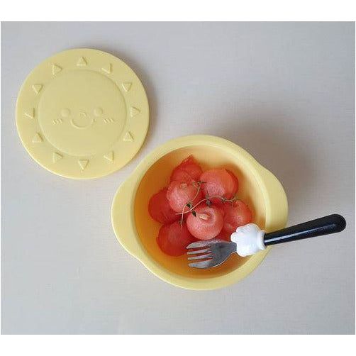 Mother's Corn Sunny Silicone Suction Bowl with Lid (Choose A Color) | Little Baby.