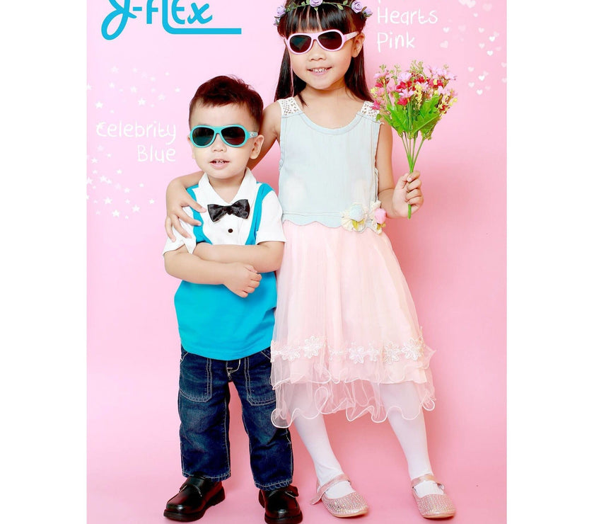 J-Flex Ultra Flexible Kids Polarized Sunglasses (Floral Red) | Little Baby.