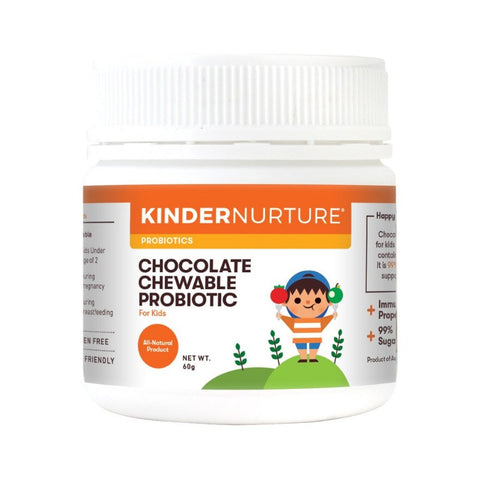 KinderNurture Chocolate Chewable Probiotic Tablets (Sugar Free), 60tabs | Little Baby.