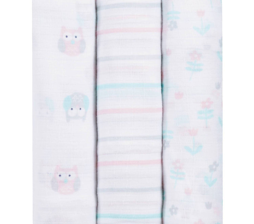 Ideal Baby by the Makers of Aden + Anais Swaddles 3 Pack - Owls | Little Baby.