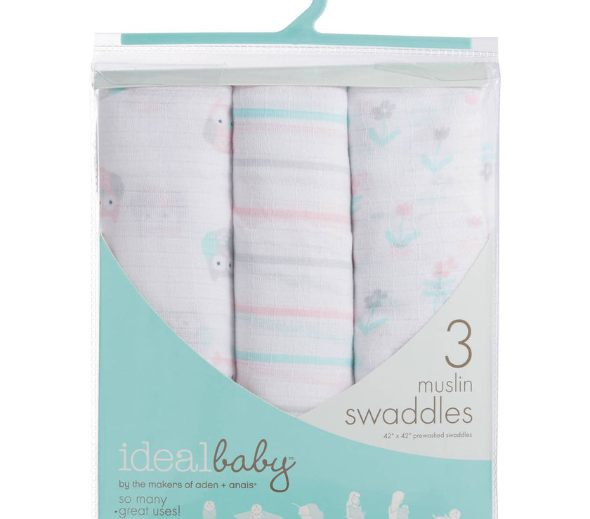 Ideal Baby by the Makers of Aden + Anais Swaddles 3 Pack - Owls | Little Baby.