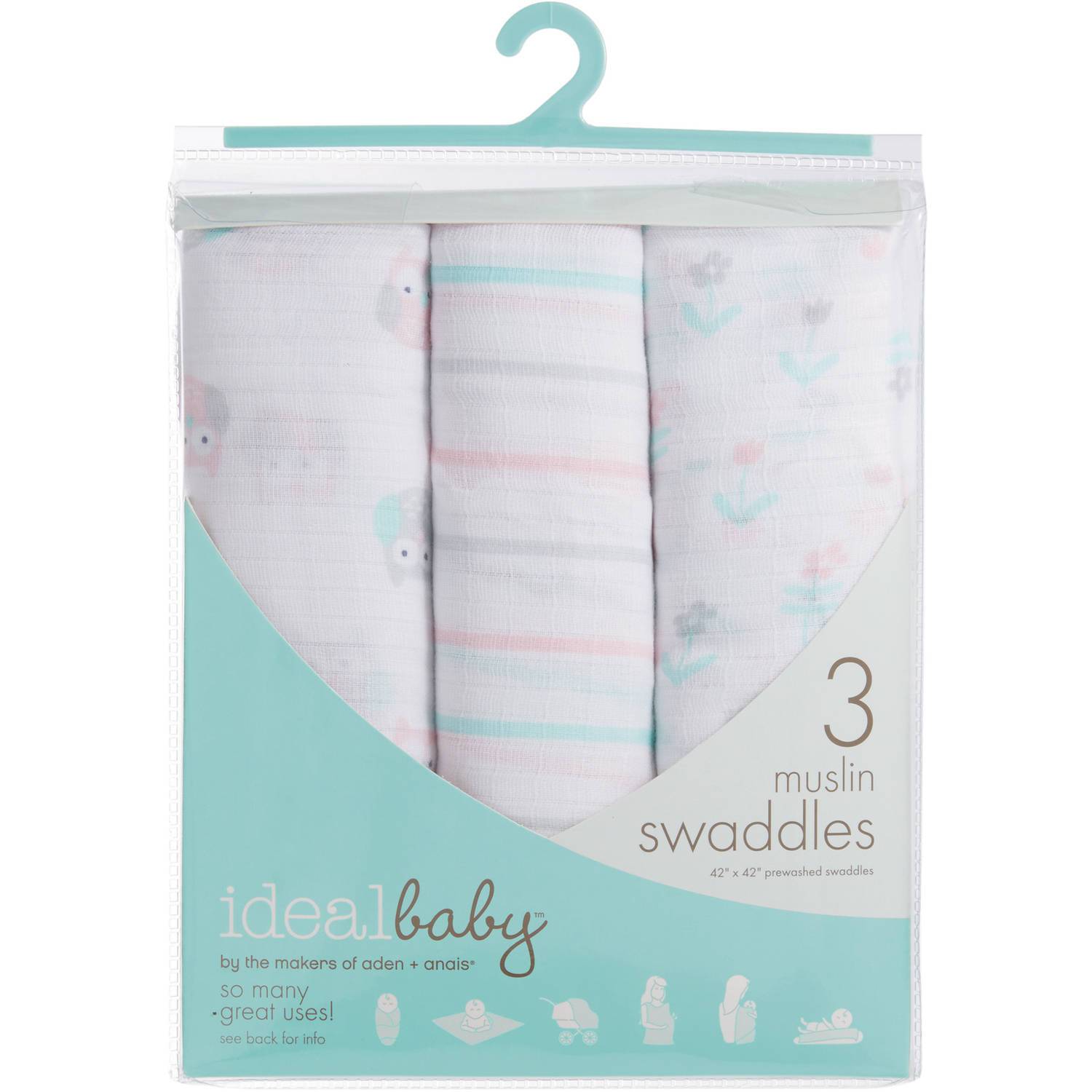 Ideal Baby by the Makers of Aden + Anais Swaddles 3 Pack - Owls | Little Baby.