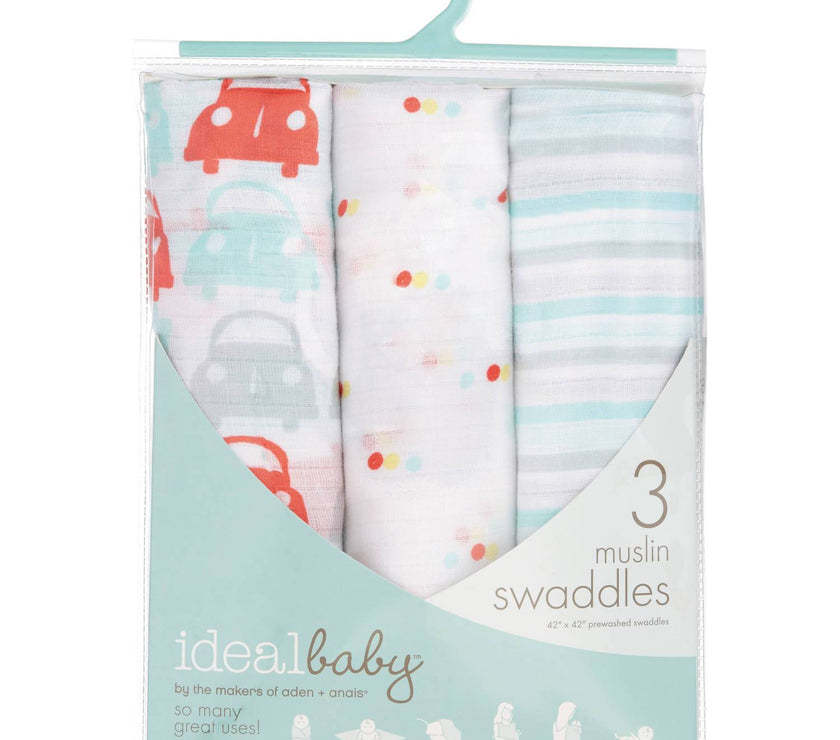 Ideal Baby by the Makers of Aden + Anais Swaddles 3 Pack - Road Trip | Little Baby.