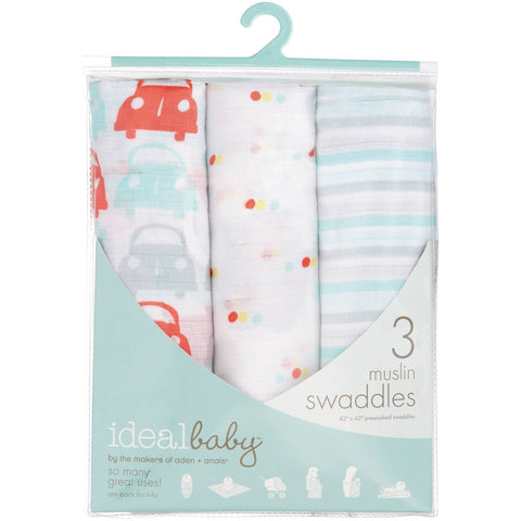 Ideal Baby by the Makers of Aden + Anais Swaddles 3 Pack - Road Trip | Little Baby.