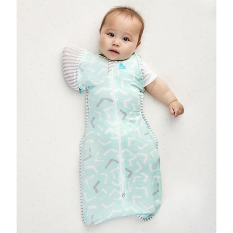 Love To Dream Swaddle UP 50/50 Transition Bamboo Lite -Arrow Mint | Little Baby.