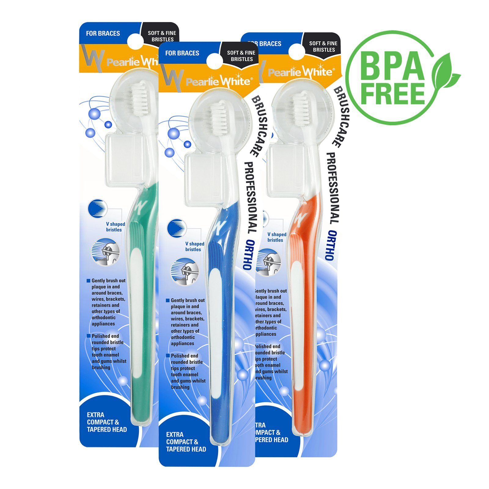 BrushCare Professional Ortho Soft Toothbrush Triple Pack | Little Baby.