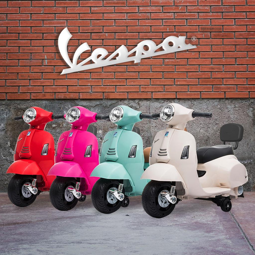 Vespa GTS Mini Electric Ride-On Kids Scooter (Assorted Designs) - Pre Order