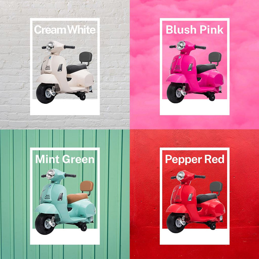 Vespa GTS Mini Electric Ride-On Kids Scooter (Assorted Designs) - Pre Order