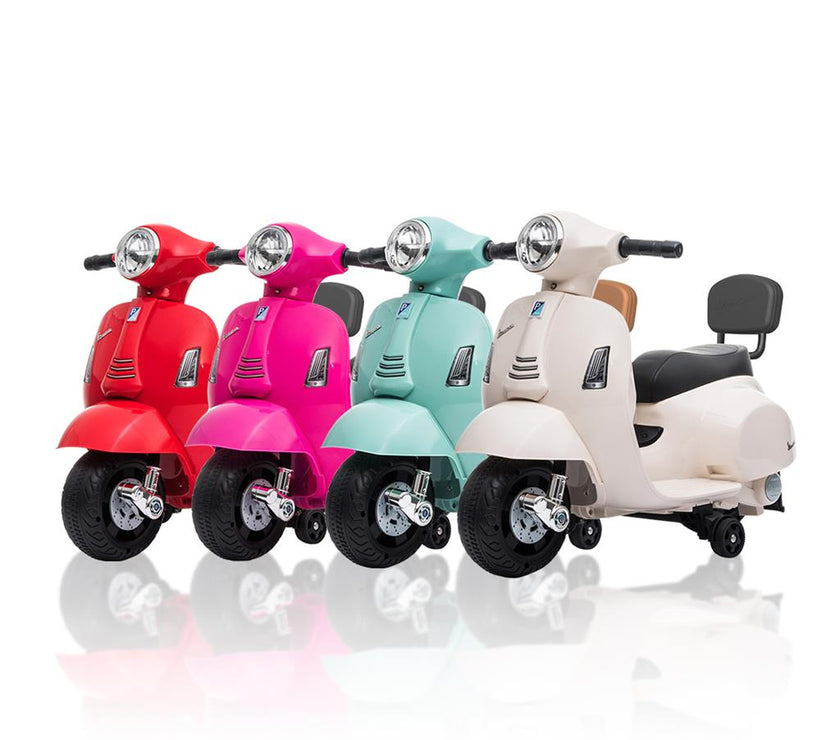 Vespa GTS Mini Electric Ride-On Kids Scooter (Assorted Designs) - Pre Order
