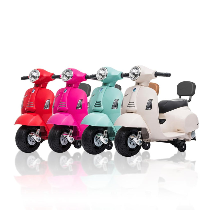 Vespa GTS Mini Electric Ride-On Kids Scooter (Assorted Designs) - Pre Order