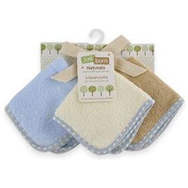 Just Born 3pc Organic Washcloth - Boy | Little Baby.