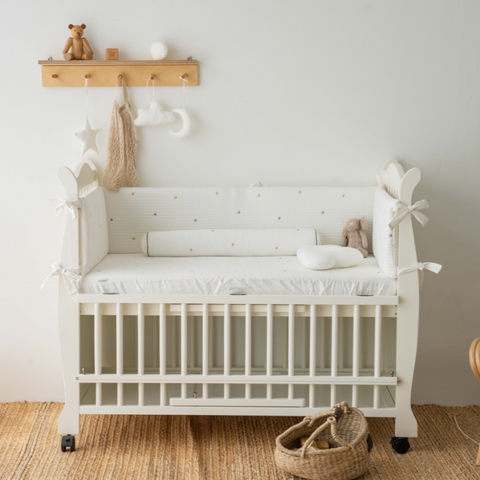 Little kBaby Baby Cot Breathable Premium Cotton Bedding Set - White | Little Baby.