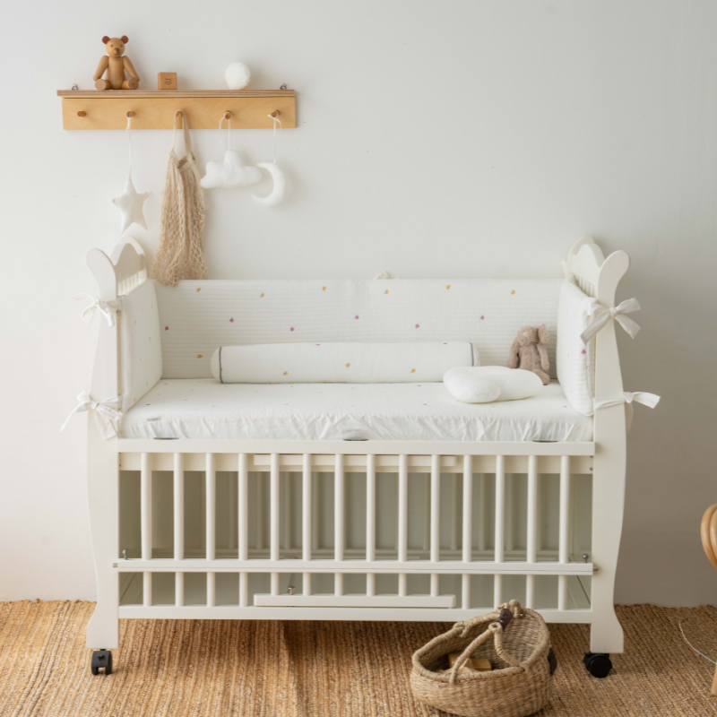 Little kBaby Baby Cot Breathable Premium Cotton Bedding Set - White | Little Baby.