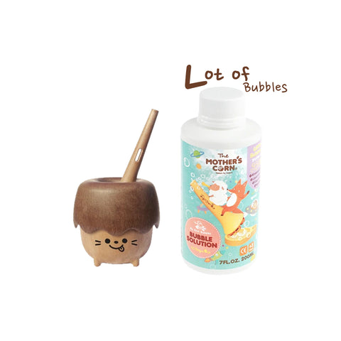 Mother's Corn Woody Bubble Blower with 200ml Lots of Bubbles Solution | Little Baby.